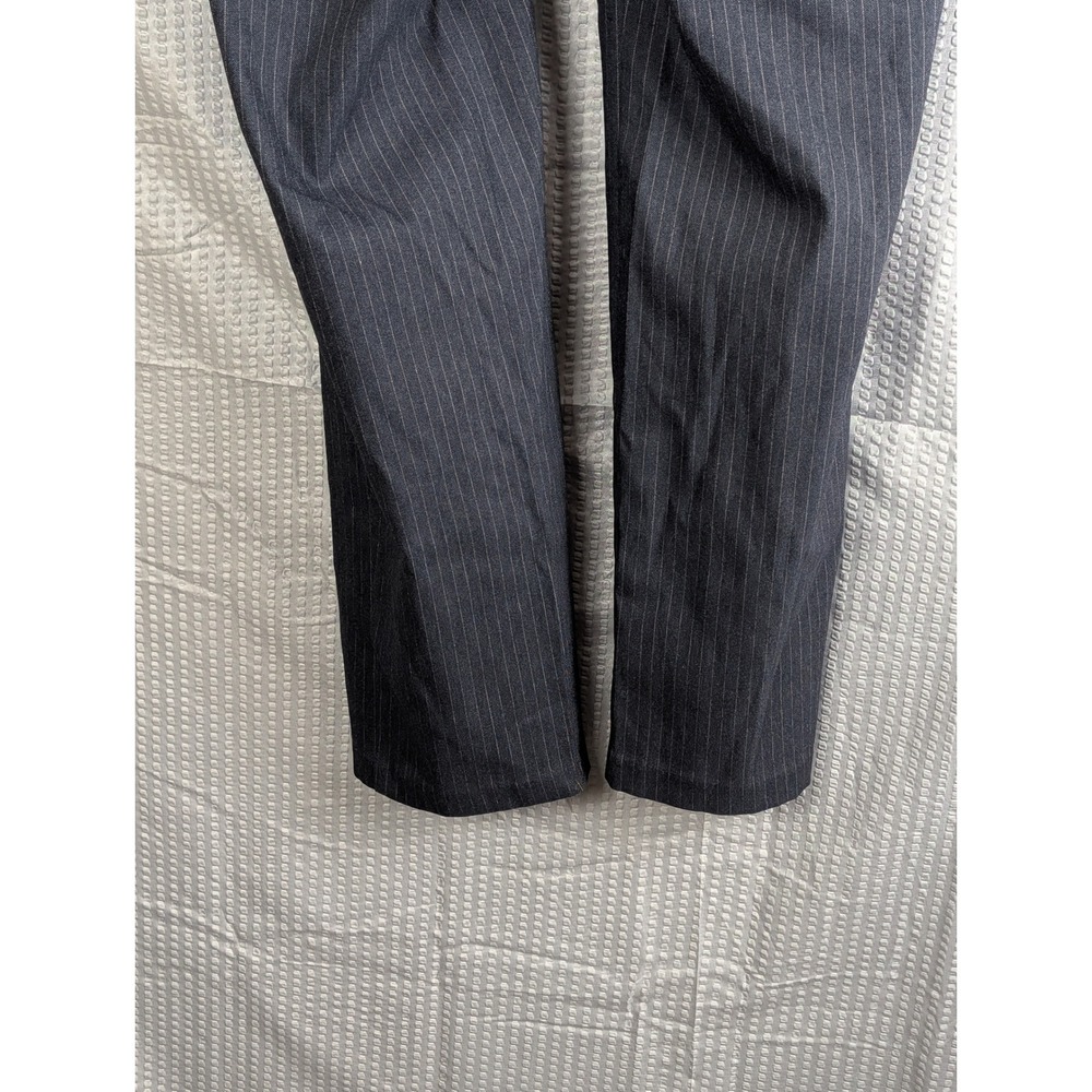 Rafaella Womens Size 14 Black‎ Pinstripe Dress Pants Trouser Flat Front Straight - Picture 8 of 14